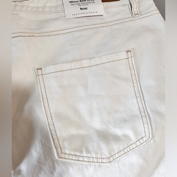 ✨Sanctuary/Denim✨ NWT Micro Belt Crop Semi High Rise Wide Leg Jeans Size 20W - Picture 7 of 16